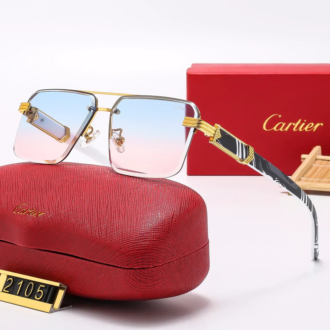 Square stylish frameless sunglasses 2105